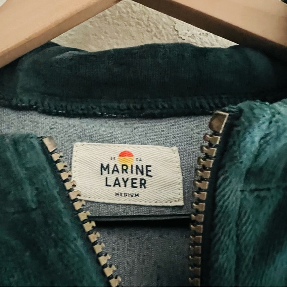 Marine Layer Men's Turquoise 1/2 Zip Hooded Sweatshirt Size Medium - Picture 6 of 6